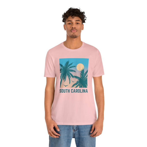 South Carolina T-Shirt - Retro Palm Tree & Beach Unisex South Carolina Shirt