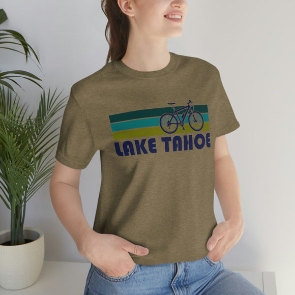 Lake Tahoe T-Shirt - Retro Mountain Bike Adult Unisex Lake Tahoe, Idaho T Shirt