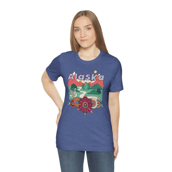 Alaska Shirt, Alaska Retro T-Shirt, Hippie Style Alaska tee, Alaska Mountain Shirt