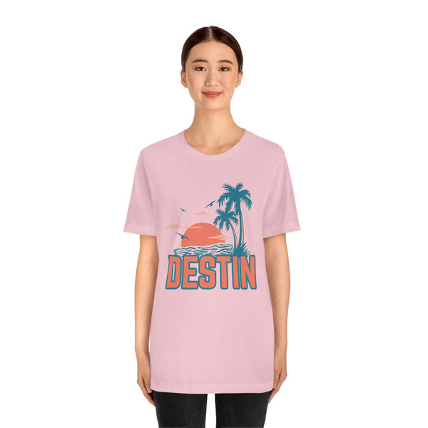 Destin, Florida T-Shirt - Retro Palm Tree & Beach Unisex Destin Shirt