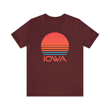 Buy maroon Iowa T-Shirt - Retro 80s Unisex Iowa Shirt