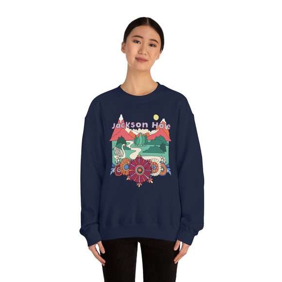 Jackson Hole, Wyoming Sweatshirt - Boho Unisex Sweatshirt