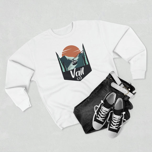 Premium Vail, Colorado Crewneck Sweatshirt - Retro Unisex Sweatshirt