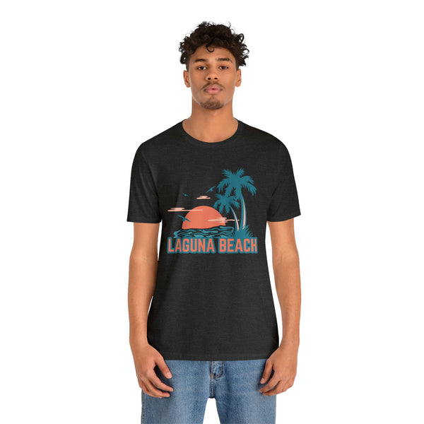 Laguna Beach, California T-Shirt - Retro Palm Tree & Beach Unisex Laguna Beach Shirt