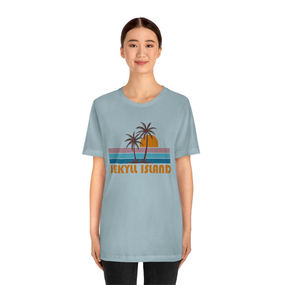 Jekyll Island, Georgia T-Shirt - Retro Palm Tree Unisex Jekyll Island Shirt