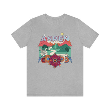 Buy athletic-heather Aspen T-Shirt - Retro Mountain / Hippie Style Aspen, Colorado Shirt