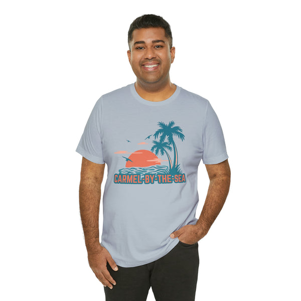 Carmel-by-the-Sea, California T-Shirt - Retro Palm Tree & Beach Unisex Carmel-by-the-Sea Shirt