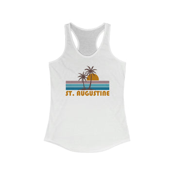 St Augustine, Florida Women's Tank - Retro Palm Tree Women's Racerback St Augustine Tank Top - 0