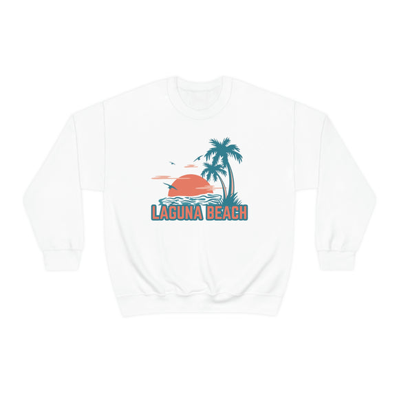 Laguna Beach, California Sweatshirt - Unisex Retro Palm Tree Crewneck Laguna Beach Sweatshirt