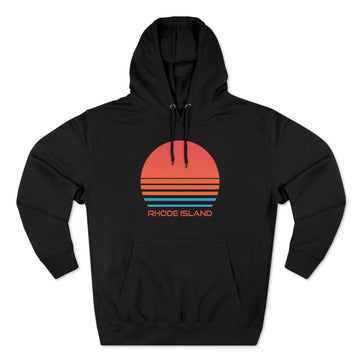 Buy black Premium Rhode Island Hoodie - Retro 80s Unisex Sweatshirt