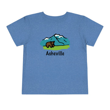 Buy heather-columbia-blue Asheville, North Carolina - Bear Toddler T-Shirt