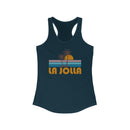 La Jolla, California Women's Tank - Retro Palm Tree Women's Racerback La Jolla Tank Top-1