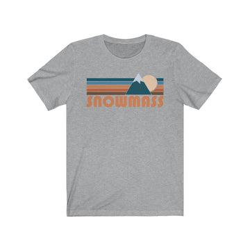 Buy athletic-heather Snowmass, Colorado T-Shirt - Retro Mountain Adult Unisex Snowmass T Shirt