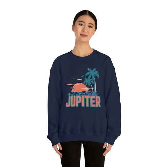 Jupiter, Florida Sweatshirt - Unisex Retro Palm Tree Crewneck Jupiter Sweatshirt
