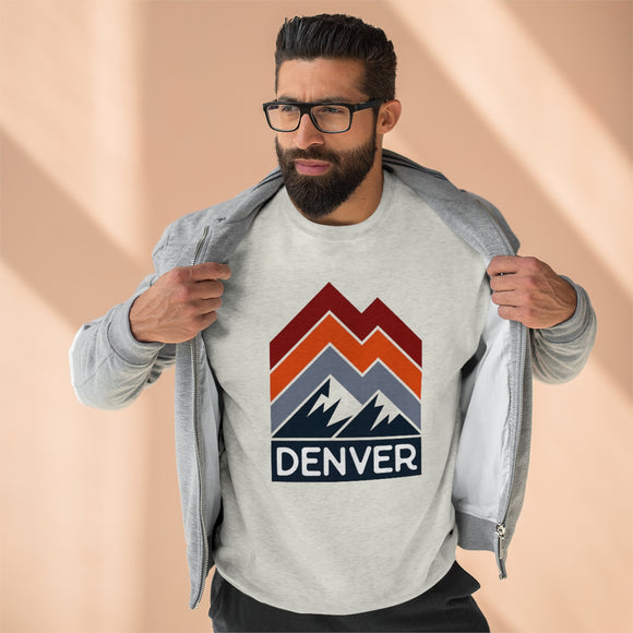 Premium Denver Sweatshirt - Retro Unisex Premium Crewneck Denver, Colorado Sweatshirt