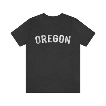 Buy dark-grey-heather Oregon T-Shirt - Paint Text Unisex Oregon Shirt