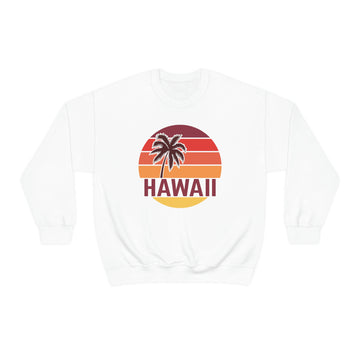 Hawaii Sweatshirt - Unisex Retro Palm Tree Hawaii Crewneck Sweatshirt