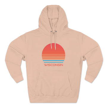 Buy pale-pink Premium Wisconsin Hoodie - Retro 80s Unisex Sweatshirt