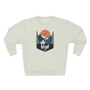 Buy oatmeal-heather Premium Vail, Colorado Crewneck Sweatshirt - Retro Unisex Sweatshirt