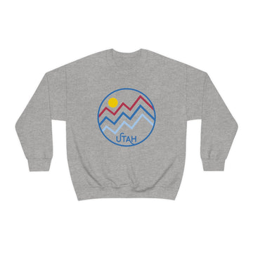Buy sport-grey Utah Sweatshirt - Unisex Mountain Lines