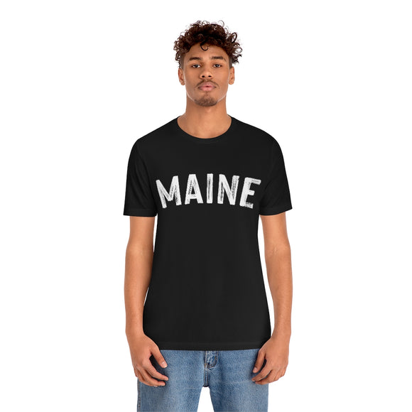 Maine T-Shirt - Paint Text Unisex Maine Shirt