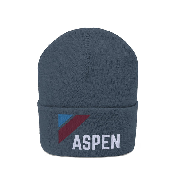Aspen, Colorado Beanie - Adult Embroidered Retro Aspen Knit Hat