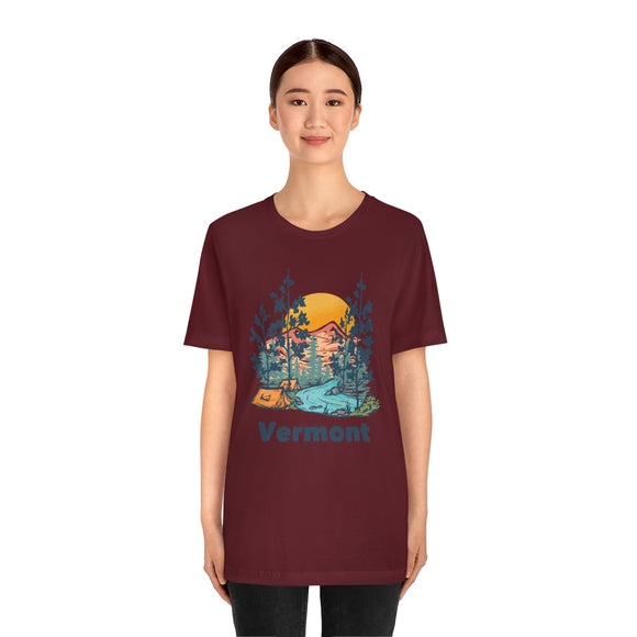 Vermont T-Shirt - Mountain Illustration Unisex Vermont Shirt