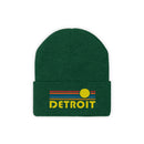 Detroit, Michigan Beanie - Adult Embroidered Retro Sunset Detroit Knit Hat-13
