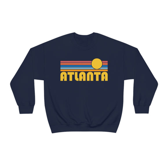Atlanta, Georgia Crewneck Sweatshirt - Retro Sunset Unisex
