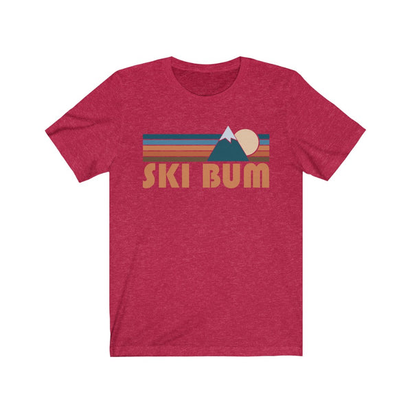 Ski Bum T-Shirt - Retro Mountain Adult Unisex Ski Bum T Shirt