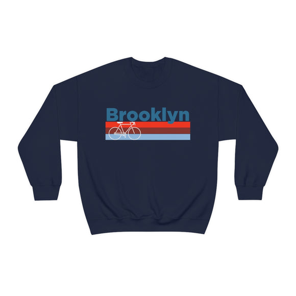 Brooklyn, New York Sweatshirt Retro Bike - Unisex Adult Crewneck Brooklyn Sweatshirt