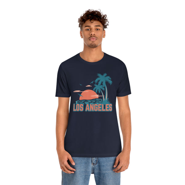 Los Angeles, California T-Shirt - Retro Palm Tree & Beach Unisex Los Angeles Shirt