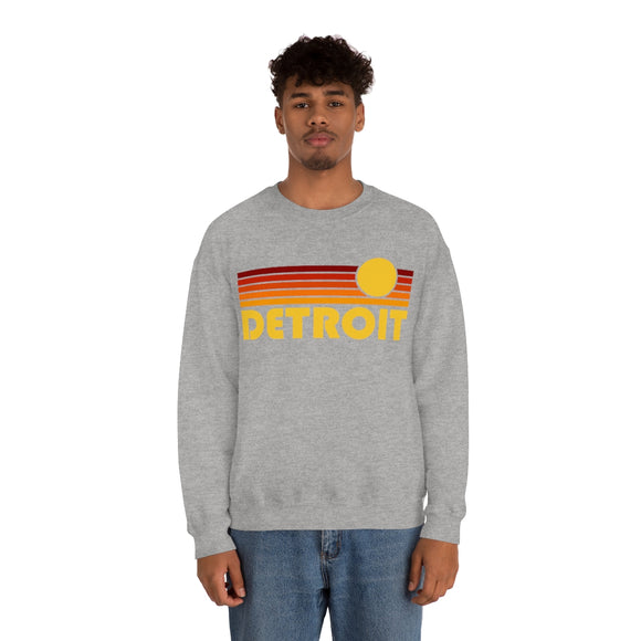 Detroit, Michigan Sweatshirt - Retro Sunset Unisex