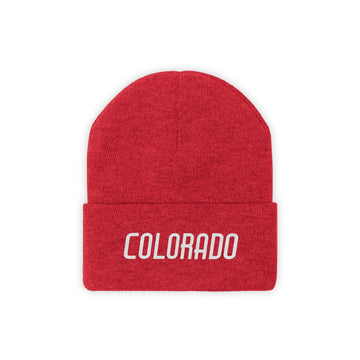 Buy true-red Colorado Beanie - Adult Embroidered Colorado Knit Hat