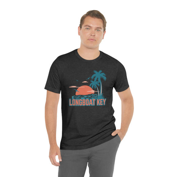 Longboat Key, Florida T-Shirt - Retro Palm Tree & Beach Unisex Longboat Key Shirt
