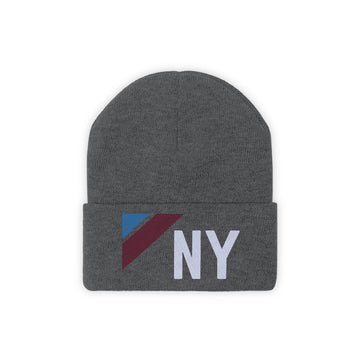 Buy graphite-heather New York Beanie - Adult Embroidered Retro New York Knit Hat