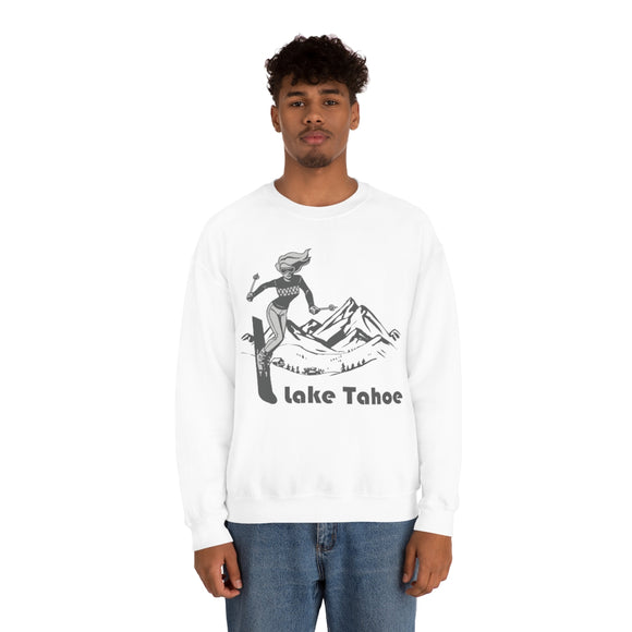 Lake Tahoe, California Sweatshirt - Vintage Style Ski Unisex