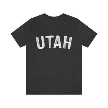 Buy dark-grey-heather Utah T-Shirt - Paint Text Unisex Utah Shirt