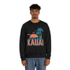 Kauai, Hawaii Sweatshirt - Unisex Retro Palm Tree Crewneck Kauai Sweatshirt