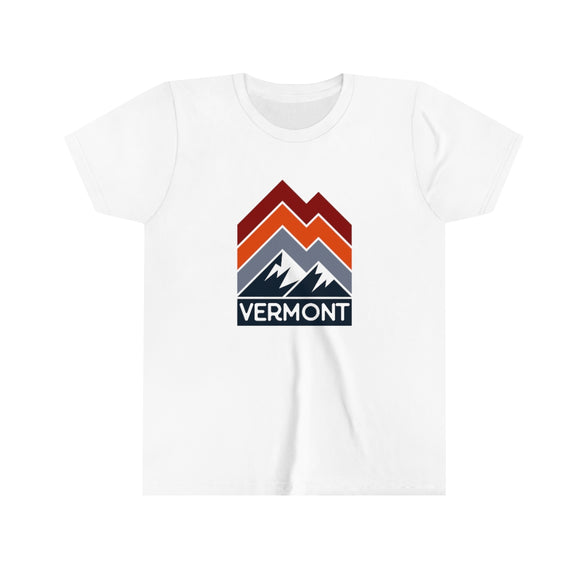 Vermont Youth T-Shirt - Mountain Lines Vermont Kid's TShirt