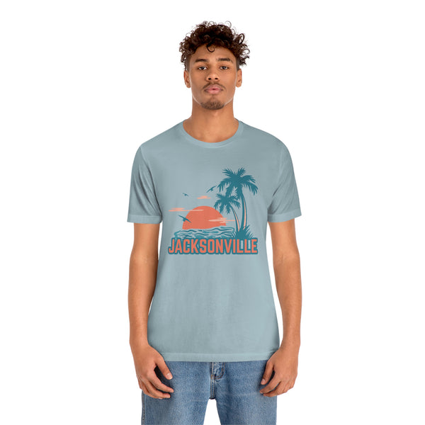 Jacksonville, Florida T-Shirt - Retro Palm Tree & Beach Unisex Jacksonville Shirt