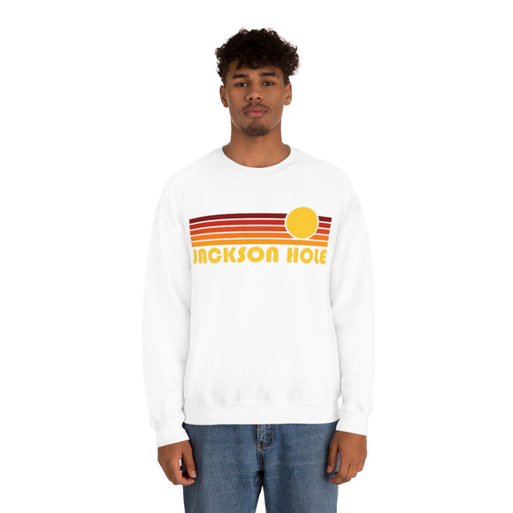 Jackson Hole, Wyoming Sweatshirt - Unisex Retro Sunset