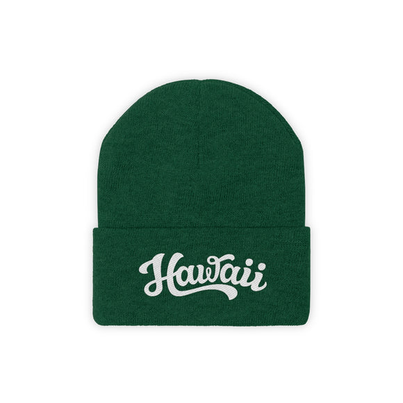 Hawaii Beanie - Adult Hand Lettered Embroidered Hawaii Knit Hat