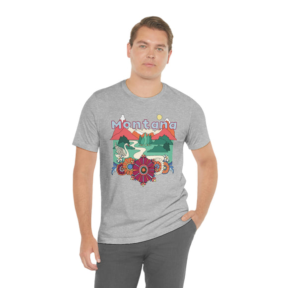 Montana Shirt, Montana Retro T-Shirt, Hippie Style Montana tee, Montana Mountain Shirt