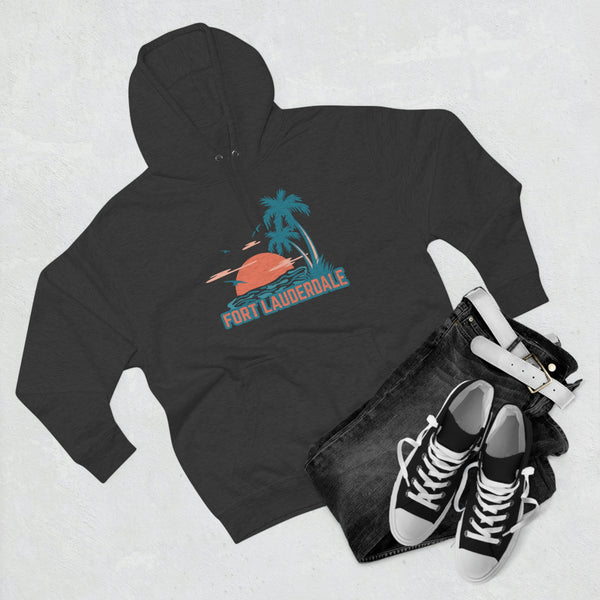 Premium Fort Lauderdale, Florida Hoodie - Palm Tree Unisex Sweatshirt