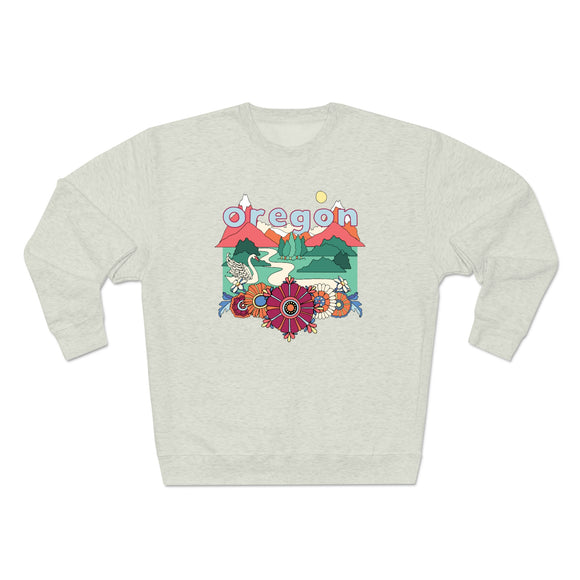 Premium Oregon Sweatshirt - Unisex Boho Premium Crewneck Oregon Sweatshirt