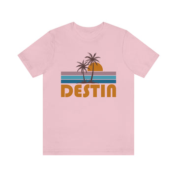Buy pink Destin, Florida T-Shirt - Retro Palm Tree Unisex Destin Shirt