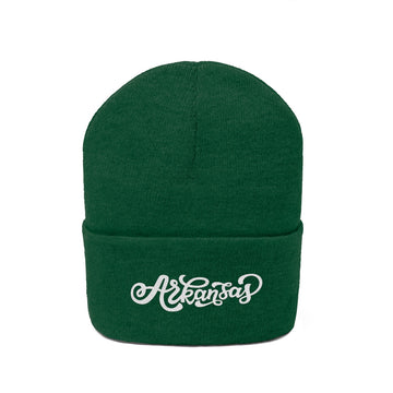Arkansas Beanie - Adult Hand Lettered Embroidered Arkansas Knit Hat - 0
