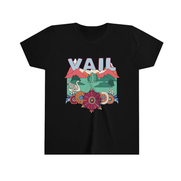 Buy black Vail Youth T-Shirt - Boho Colorado Kid's TShirt