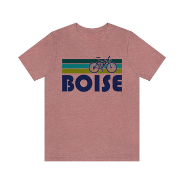 Buy heather-mauve Boise T-Shirt - Retro Mountain Bike Adult Unisex Boise, Idaho T Shirt